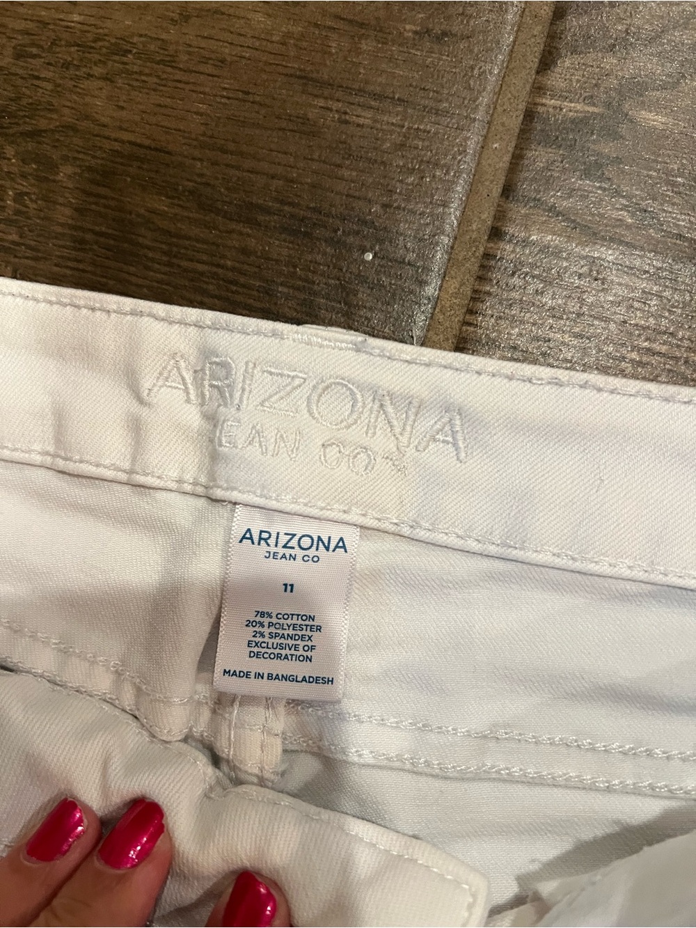 Women’s White/Denim  Distressed Denim Shorts - Picture 6 of 6